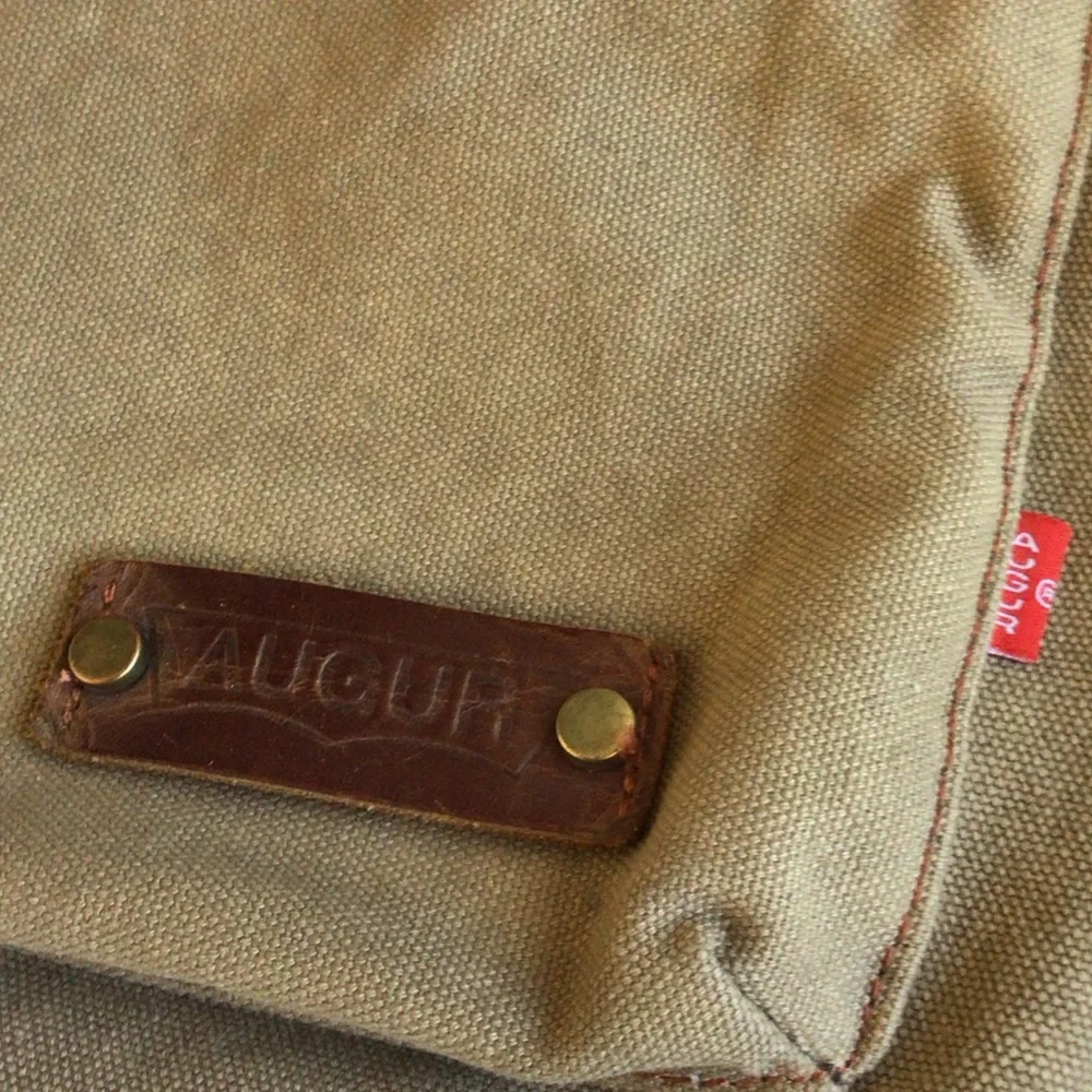 ‘Augur’ Canvas/Genuine Leather Messenger Bag